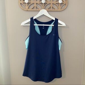 Under Armour Active Wear Tank Top Blue Sz Small